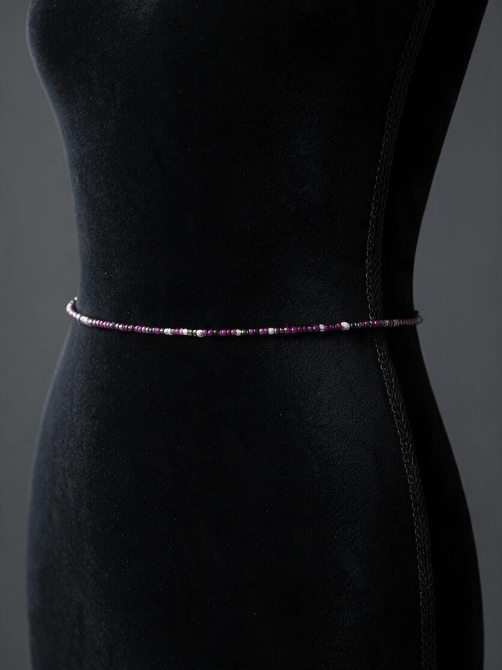 Delicate Purple Beaded Waist Beads